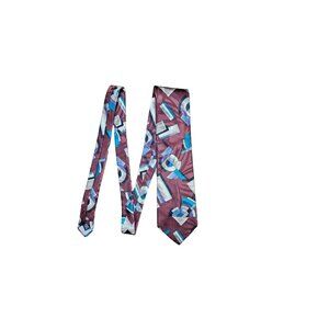 Vintage Designer Collection Dark Red Abstract Tie